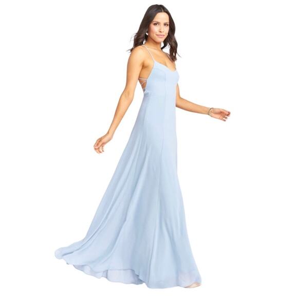 Show Me Your MuMu Dresses & Skirts - show me your mumu godshaw goddess gown maxi dress steel blue chiffon medium
